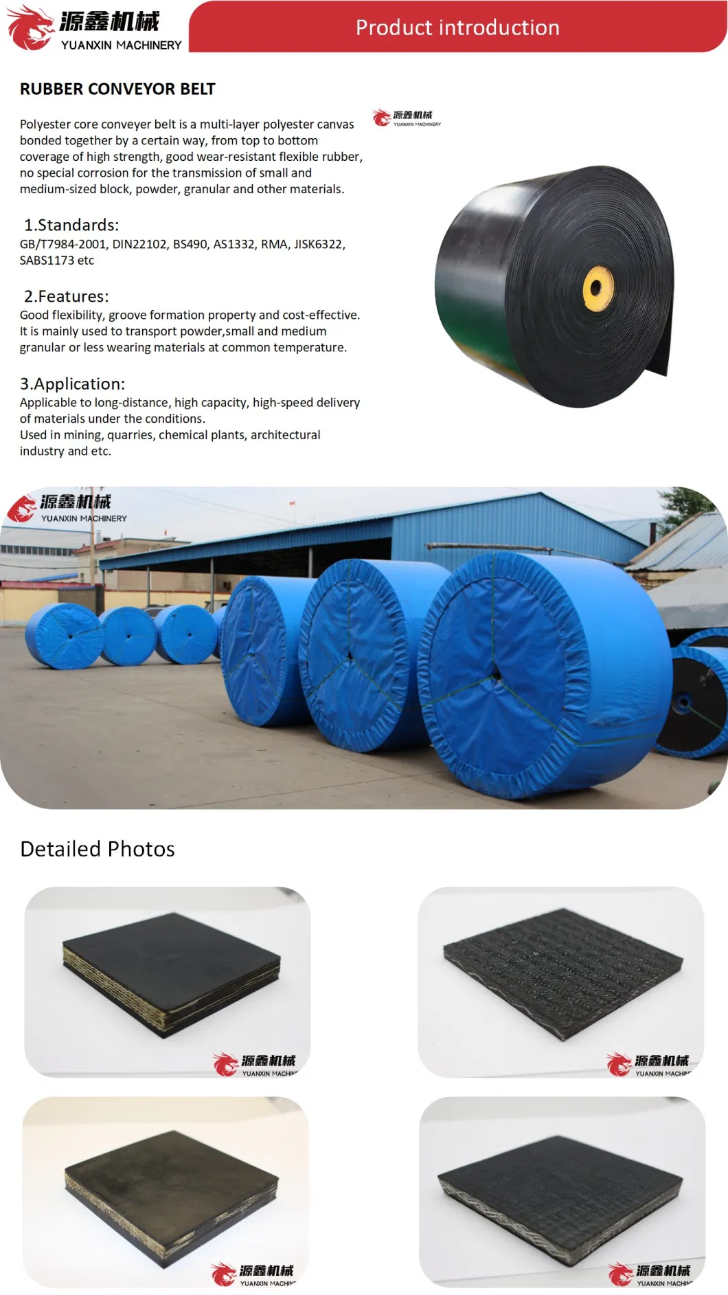 Large Capacity Conveyor Belt for Coal/Iron Ore Material Handling