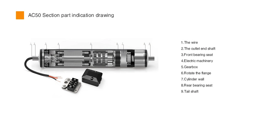 Dgac Diameter 50mm AC Motor 1200 Series Roller Conveyor Drive Pulley with Gear Reduction for Conveyor Equipment